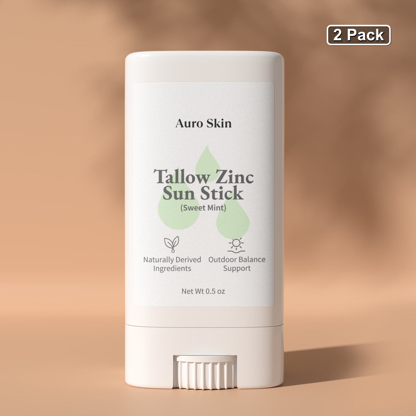 Mineral sunscreen stick with zinc oxide and nourishing tallow